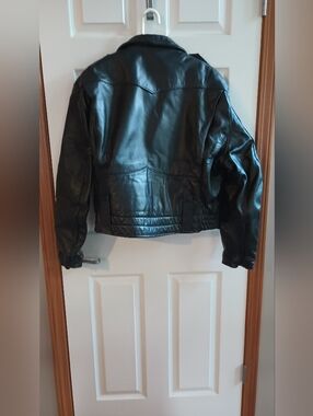 Men's Black Leather Jacket W/Removable Liner
